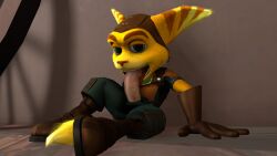 1boy 2017 3d anthro autofellatio erection gay male male_only penis penis_out penis_through_fly ratchet_(ratchet_and_clank) ratchet_and_clank solo source_filmmaker tompi_(emit) veiny_penis yaoi