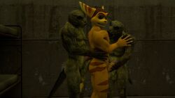 2017 3d gay lizard male male_only ratchet_(ratchet_and_clank) ratchet_and_clank source_filmmaker tagme wilcar92 yaoi