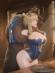 1animal 1girls 3d 3d_animation animated anthro anthro_on_human anus armwear artoria_pendragon artoria_pendragon_(lancer) ass azurelotus big_ass big_breasts big_penis big_thighs blonde_hair blue_eyes breasts bulge bulging_belly dark-skinned_male equine_humanoid fate/grand_order fate_(series) female female_on_anthro horse horse_penis horsecock horseguy horseman huge_cock interspecies interspecies_sex leotard light-skinned_female light_skin long_hair male opennsfwsp penetration penis penis_in_pussy pussy sex short_video shorter_than_10_seconds sound standing standing_sex tagme thick_thighs thighs tied_hair video