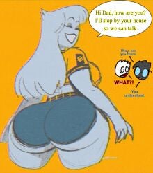 1girls 2boys big_ass big_hips big_thighs curvy curvy_body curvy_female curvy_figure daddy daughter daughter_(lore) dialog dialogue dialogue_box edit edited edited_art edited_image edited_screencap father_and_daughter lady_(wolftangart) large_ass large_hips long_hair nerd text text_box text_bubble voluptuous_body voluptuous_female white_body white_hair white_skin