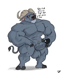 anthro balls bovine buffalo chief_bogo disney humanoid_penis male male_only mammal muscular penis solo uniparasite zootopia