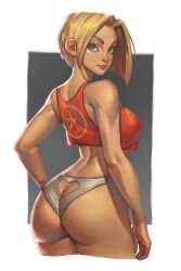 1girls ass back_view big_ass big_breasts blonde_hair blue_mary breasts duplicate fatal_fury female king_of_fighters mick_cortes panties snk solo