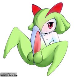 1boy big_penis clothing feet femboy girly kirlia looking_at_viewer male male_kirlia male_only nintendo penis pokémon_(species) pokemon pokemon_(species) pokemon_rse simple_background sitting smile solo somnamg testicles text thong toot trap underwear video_games white_background