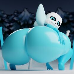 1boy 3d 3d_(artwork) darkspite femboy massive_ass solo solo_male thick_thighs underswap underswap_sans undertale