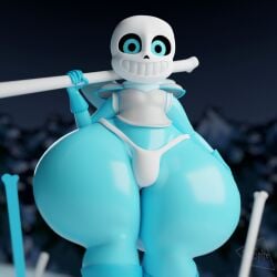 1boy 3d 3d_(artwork) darkspite femboy massive_ass solo solo_male thick_thighs underswap underswap_sans undertale