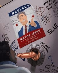 2026 2boys balls bathroom boxers conner_(hoppers) creedo daddy dark-skinned_male dark-skinned_sub dark_skin dilf disney erection gay glory_hole hairy hoppers interracial light_skin male male_only mayor_jerry nipples pants_down penis pixar pubic_hair public_bathroom tic-tac-toe underwear video_games yaoi