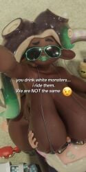 2girls 3d beach big_breasts blender ebony ebony_female female_only huge_breasts marina_(splatoon) message mopflop parody pearl_(splatoon) shortstack size_difference splatoon splatoon_2 tentacle_hair thick_ass thick_thighs