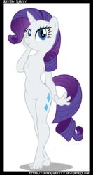 2017 ampersandxyz anthro anthrofied barefoot blue_eyes breasts cutie_mark equine featureless_breasts feet female friendship_is_magic furry horn horse mammal my_little_pony nude pony pussy rarity_(mlp) semi-anthro solo straight_hair unicorn