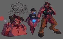 2girls baron_of_hell_(doom) cacodemon_(doom) demon demon_girl doom handholding monster monster_girl rube