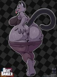2026 4_fingers absurd_res anthro anus artist_name ass barefoot beat_banger bedroom_eyes big_breasts big_butt black_body black_claws black_clothing black_collar black_ears black_eyebrows black_finger_claws black_fur black_lips black_nose black_pawpads black_tail black_toe_claws black_topwear blep blush blush_lines bottomwear bottomwear_down breasts bunfan_games cathy_smith checkered checkered_background claws clothed clothing collar digital_media_(artwork) domestic_cat eyebrows eyelashes feet felid feline felis female female_anthro finger_claws fingers fur genitals green_eyes grey_body grey_bottomwear grey_clothing grey_fur half-closed_eyes hand_on_butt hand_on_own_butt hi_res huge_butt huge_thighs lidded_eyes lips looking_at_viewer looking_back looking_back_at_viewer mammal multicolored_body multicolored_ears multicolored_fur narrowed_eyes outline partially_clothed partially_clothed_anthro partially_clothed_female pattern_background pawpads presenting presenting_anus presenting_hindquarters presenting_vulva pupils purple_anus purple_vulva raised_tail rear_view red_tongue seductive side_boob simple_background skay_smidyth_samuel smile smiling_at_viewer solo spread_butt spreading standing tail text thick_thighs toe_claws toes tongue tongue_out topwear vulva watermark wet_butt whisker_spots white_inner_ear white_outline wide_hipped_anthro wide_hipped_female wide_hips