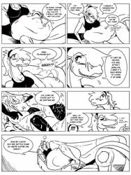 anthro cannibalism clothing comic digestion dragon duo english_text female kernac male oral_vore post_vore shyguy9 soft_vore sophie_(shyguy9) space_dragon straight text vore