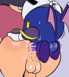 2boys anal ass balls bat_wings blue_body dizzytizzy duo gay gay_sex gloves kirby_(series) larger_penetrated meta_knight nintendo penetration penis sex size_difference small_dom_big_sub source_request waddling_head wings yellow_eyes