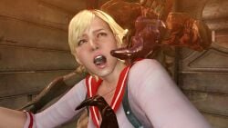 extreme_french_kiss i_re lepotitsa monster oral resident_evil resident_evil_6 sherry_birkin tagme tongue_in_mouth