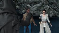 3d blush breasts clothed_male_nude_female embarrassed_nude_female finn_(star_wars) kylo_ren masterzenus only_one_naked rey shaved_pussy shorter_than_30_seconds small_breasts star_wars tagme video