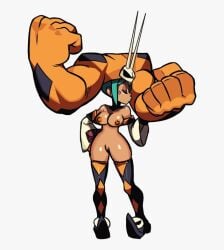 accurate_art_style acurateart big_breasts cerebella dark-skinned_female edit makeup pussy shaved_crotch shaved_pussy skullgirls