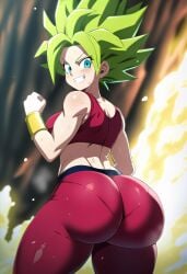 1girls ai_generated ass ass back_view big_ass big_butt blue_eyes bubble_ass bubble_butt clothed clothed_female clothing dragon_ball dragon_ball_super eyebrows eyelashes fat_ass fat_butt female female_only from_behind green_hair grin huge_ass huge_butt kefla legs looking_at_viewer novelai round_ass round_butt solo solo_female standing sweat sweatdrop sweating sweaty_body thick_ass thighs