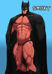 balls bara batman batman_(series) big_balls big_penis bruce_wayne dc dc_comics flaccid foreskin huge_balls huge_cock human human_male light-skinned_male light_skin male male_only muscles muscular penis smukt solo solo_male thong uncircumcised uncut underwear