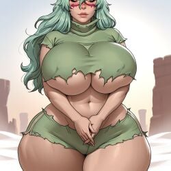 1girls ai_assisted ai_generated ass big_ass big_breasts bleach breasts curvy female female_only green_hair hourglass_figure huge_ass huge_breasts kalagod light-skinned_female nelliel_tu_odelschwanck sand solo stable_diffusion tagme thick_thighs wide_hips