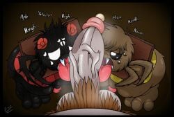 3boys arachnid captured cum_dripping_from_penis don't_starve don't_starve_together dubious_consent electricsnowfox farmspider_webber fuzzy hairy_male hyper_penis ineffective_clothing klei_entertainment licking_penis onomatopoeia redsheep redsheepmannnn_(artist) roseate_webber roses skirt spider stocks tagme tongue_out veiny_penis webber