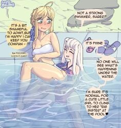 1futa 1girls 2024 age_difference artoria_pendragon blonde_hair blush breasts clothed clothing dialogue duo english_text erection erection_in_panties erection_under_clothes fate/stay_night fate_(series) female femsub futa_on_female futadom futanari gcfmug green_eyes huge_cock human illyasviel_von_einzbern larger_female leg_grab light-skinned_female light-skinned_futanari light_skin long_hair mostly_nude older_female penis pool public public_sex saber size_difference small_breasts small_but_hung small_dom_big_sub smaller_futanari stealth_sex swimsuit text thigh_grab thighs veiny_penis white_hair younger_futanari