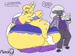 bbw big_ass big_breasts breasts bubble_butt digimon huge_ass huge_breasts mirrorgs overweight renamon thick_thighs wide_hips