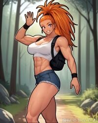 1girls abs ai_generated bare_arms bare_legs bare_shoulders bare_thighs big_breasts captain_mizuki clothed clothing color female female_focus female_only fit_female hi_res large_breasts light-skinned_female light_skin long_hair looking_at_viewer muscles muscular muscular_arms muscular_female muscular_legs muscular_thighs one-punch_man orange_hair purple_eyes senotakai_ai solo solo_female tagme thick_thighs