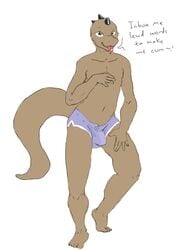 bulge chaoschaocrack lizard male male_only reptile saucy_(character) scalie solo text