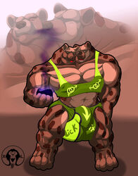 2_heads abs arrow biceps big_muscles big_pecs bulge clothing digitigrade feline hyena kissing male male_only mammal multi_head muscular muscular_arms muscular_legs muscular_male open_mouth paws pecs potion shirt small_head stated_heterosexuality stated_homosexuality thick_neck tongue triceps underwear xatanlion