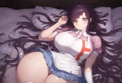 1girls ai_generated danganronpa huge_breasts novelai solo solo_female thick_thighs tsumiki_mikan wide_hips