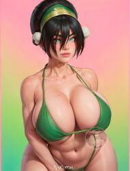 1girls ai ai_generated alternate_breast_size avatar_legends avatar_the_last_airbender big_ass bikini bikini_bottom bikini_top breasts busty commission elygordan elygordanart female female_only gigantic_ass gigantic_breasts gigantic_butt gigantic_nipples green_bikini huge_balls huge_breasts huge_butt huge_nipples human looking_at_viewer nipples nsfwworks.ia patreon pussy pussy_lips sexy.ai smaller_female solo thick toph_bei_fong