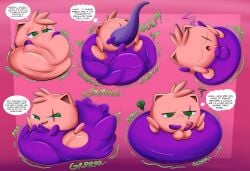 absurd_res after_vore arbok balls belly big_belly bulge charmeleon clothing creampuff_(tepigfan101) detailed_bulge dialogue digestion digestion_noises duo eye_scar facial_scar feral_only generation_1_pokemon genitals hand_on_penis hi_res jigglypuff large_prey male masturbation multiple_poses nintendo no_humans onomatopoeia oral_vore penis pokemon pokemon_(species) pose scar sleeping slightly_chubby smaller_pred soft_vore sound_effects struggling struggling_prey supervillain swallowing tail tail_outside_mouth tepigfan101 text underwear vore waddling_head