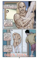 ass butt comic dad's_toys dark-skinned_male dark_skin dilf father_and_son handjobs_magazine incest josman josman_comics lloyd_johnson male male_only marcus_johnson melanin muscles muscular muscular_male showering teen_boy teenager text writing yaoi