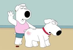 ass brian_griffin canine family_guy hand_print jasper_(family_guy) male_only mammal no_humans spanking