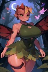 1girls ai_generated big_breasts breasts daidouji_(artist) daidoujipv dark_willow dota_2 fairy large_breasts looking_at_viewer pink_body pink_skin short_hair thighs