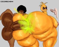 2020 anal anal_sex big_ass big_balls big_belly big_breasts big_nipples big_penis big_testicles cellulite chica_(fnaf) chubby_female cocoreche dark-skinned_male dark_skin enormous_fart fart fart_cloud fart_fetish fart_on_dick farting fat_ass fetish five_nights_at_freddy's huge_testicles hyper_ass large_breasts massive_ass robot robot_girl round_ass self_upload simple_background thick_ass toy_chica_(fnaf) yellow_skin