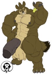 abs anthro balls bell biceps big_balls big_muscles big_pecs bowbell clas digitigrade feline half-erect huge_balls hyena hyper hyper_balls hyper_penis male male_only mammal muscular muscular_arms muscular_legs pawpads paws pecs penis teats thick_penis triceps udder_balls udders xatanlion