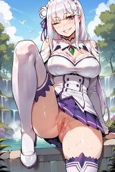 emilia (re:zero) from re:zero kara hajimeru isekai seikatsu by artcalypse