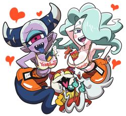 2girls1boy breasts furry hooters insomni jibanyan yo-kai_watch youkai