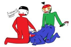 2boys1girl anal anal_sex angry austria-hungary_(countryhumans) blood blowjob countryhumans countryhumans_girl crying cum_in_mouth cum_in_pussy cum_on_face defeated german_empire_(countryhumans) mad pain rape russia_(countryhumans) spitroast straight tears_in_eyes world_war world_war_1