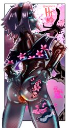 anal_insertion anal_plug buttplug earrings female female_focus female_only fish fishnet_legwear fishnets green_eyes headband herothiccsan leotard light-skinned_female light_skin naruto naruto_(series) naruto_shippuden pink_hair pussy sakura_haruno tattoo tattoo_on_butt tattoo_on_legs tattoos uncensored variant_set