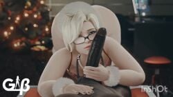 1boy 1girls angela_ziegler balls_sucking big_penis dark-skinned_male fart fart_fetish farting fat_ass gassy generalbutch huge_ass mercy oral_sex overwatch santa_hat sound_edit tagme video
