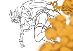 chro-sis dragon dragon_girl dragon_horns fart fart_cloud fart_fetish farting flying oc sketch wings