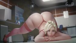 1girls 3d animated bent_over biting_lip blonde_hair dark-skinned_male fart fart_fetish farting fat_ass gassy generalbutch huge_ass jack-o_pose mercy overwatch sound tagme teasing video
