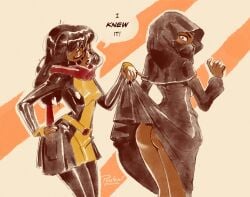 dust_(sooraya_qadir) dust_(x-men) exposing_anus female hijab kamala_khan marvel marvel_comics ms._marvel ms._marvel_(kamala_khan) muslim muslim_female pakistani_female pinafore_(artist) revealing_clothes superheroine