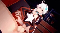 1boy 1girls 3d 3d_animation ahoge animated ass ass_cleavage ass_crack bench black_jacket black_pants blinking blue_eyes blush bouncing_breasts braid breasts bright_pupils butt_crack choker closed_mouth clothed_female_nude_male collarbone crop_top cropped_jacket eyelashes female from_above hair_between_eyes hair_ornament hair_over_shoulder hands_on_another's_thighs head_out_of_frame head_tilt honkai:nexus_anima honkai_(series) hood hood_down hooded_jacket hoyoverse jacket kiana_kaslana legs long_hair long_legs long_sleeves looking_at_another looking_back low_twintails male medium_breasts messy_hair multicolored_jacket multicolored_pants muscular muscular_male nipples nose nude on_bench one_eye_closed open_clothes open_jacket open_mouth orange_jacket orange_pants outdoors pants penis sex sex_from_behind shinaosumata sidelocks smile split spread_legs star-shaped_pupils star_(symbol) star_hair_ornament sweatpants symbol-shaped_pupils tagme tongue torn_clothes torn_pants twin_braids twintails video vignetting white_hair white_jacket white_pupils wink wooden_bench