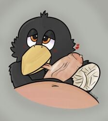 2boys absurd_res anthro anthro_focus anthro_on_human avian bandage bandages beak bird black_body black_feathers catastrophe_crow_(character) catastrophe_crow_64 corvus_(genus) crow digital_media_(artwork) duo duo_male faceless_character faceless_male feathers felixmcfurry foreskin furry furry_focus furry_on_human furry_with_non-furry gay gray_background grey_background heart heart_symbol hi_res highres human human_on_anthro human_on_furry interspecies licking_penis lidded_eyes m/m male male/male male_on_male male_only male_pov navel nostrils offscreen_character only_male orange_eyes orange_eyes_male penis plain_background png pov pov_crotch pov_male precum saliva saliva_on_penis simple_background solo_focus tongue tongue_on_penis tongue_out uncircumcised vein veiny_penis video_games yellow_beak