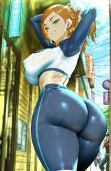 1girls ai_generated ben_10 big_breasts breasts erect_nipples female female_focus female_only floresai gwen_tennyson huge_ass huge_butt looking_at_viewer narrow_waist orange_hair patreon patreon_url patreon_username perspective_shot round_ass round_butt sensual shirt slender_frame teasing teasing_viewer thick_thighs tight_clothing viewed_from_below voluptuous wide_hips yoga_shorts