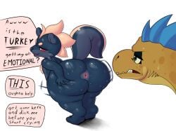 absurd_res alien alpha_channel alternate_version_at_source anal_request anthro anus ass big_butt blueberry_(bitfly) blush bodily_fluids bubble_butt dialogue digital_media_(artwork) duo english_text eye_contact eyeshadow halo_(series) hand_on_butt hi_res huge_butt kig-yar kiggy looking_at_another makeup male mammal mephitid microsoft mukihyena nude presenting presenting_anus presenting_hindquarters profanity raised_tail ruuhtian_(kig-yar) saliva scalie skunk speech_bubble spread_butt spreading striped_skunk sweat tail taunting text xbox_game_studios