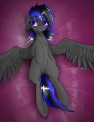 2017 adelle_star animal_genitalia breasts crotchboobs digital_media_(artwork) equine fan_character feathers female feral hair horse mammal my_little_pony nipples nude pony presenting presenting_pussy presenting_teats pussy simple_background smile solo wings