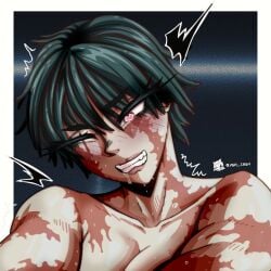 annoyed annoyed_expression big_breasts bikini blush green_hair jujutsu_kaisen maki_zenin male/female male_penetrating male_penetrating_female penetration_from_behind short_hair small_waist tagme yaki_chun yellow_eyes yuta_okkotsu zenin_maki